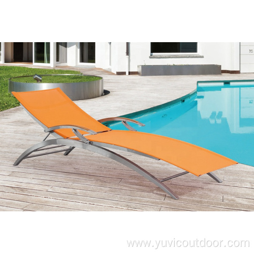 luxury outdoor garden chair teak mesh stainless lounger